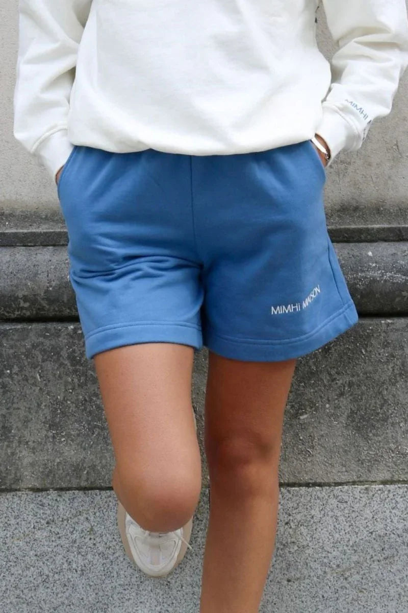 Organic Cotton Shorts - Blue - MIMHI MAISON