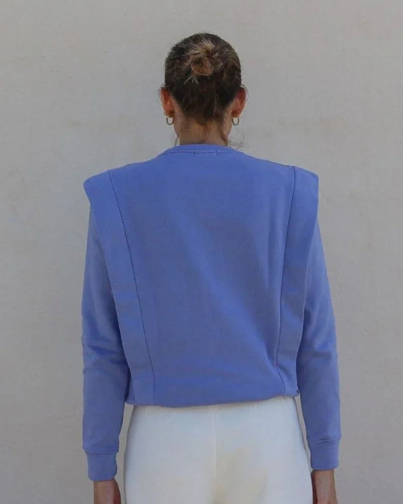 Padded Shoulder Lauper Sweatshirt – Lavender - MIMHI MAISON