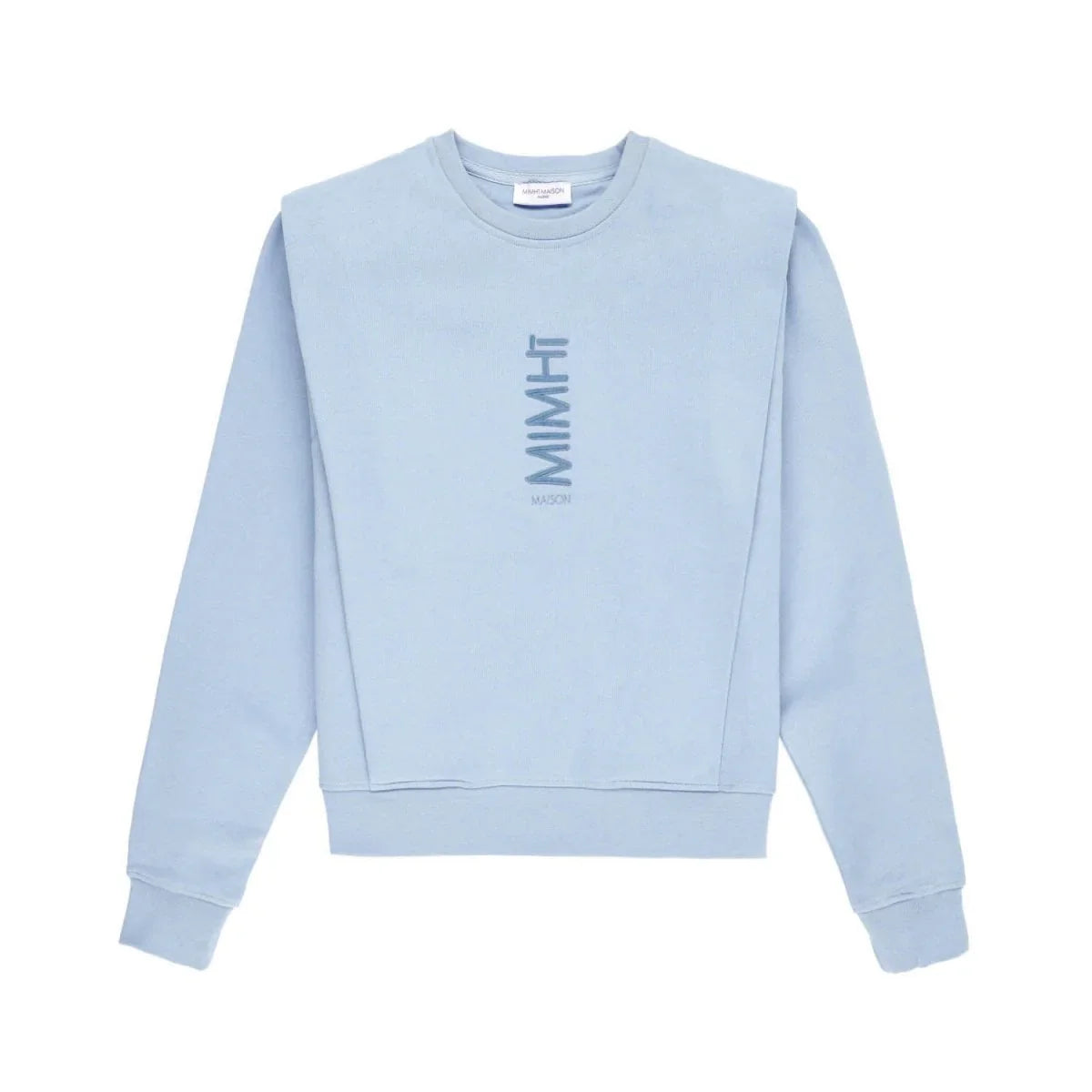 Padded Shoulder Lauper Sweatshirt – Light Blue - MIMHI MAISON