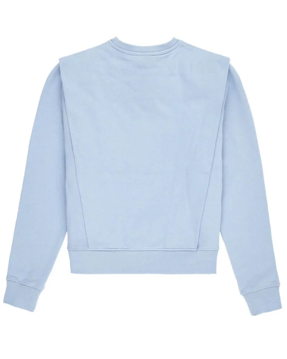 Padded Shoulder Lauper Sweatshirt – Light Blue - MIMHI MAISON