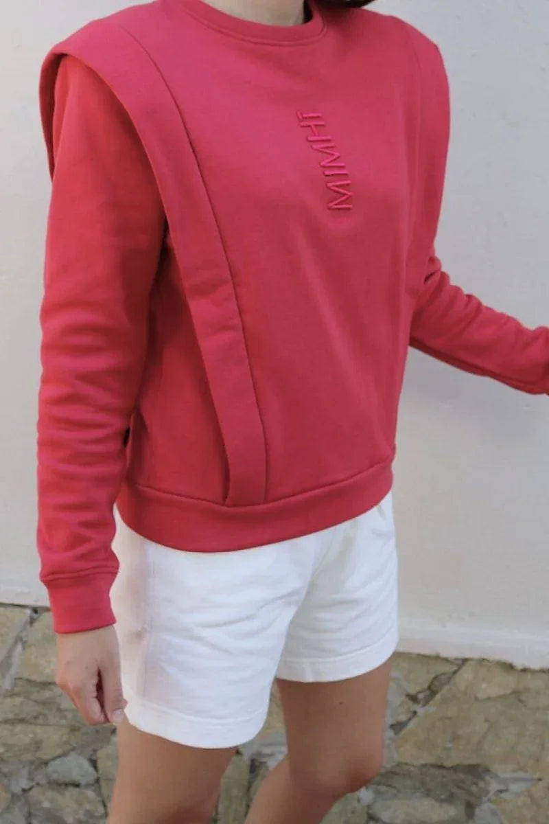 Padded Shoulder Lauper Sweatshirt – Strawberry - MIMHI MAISON