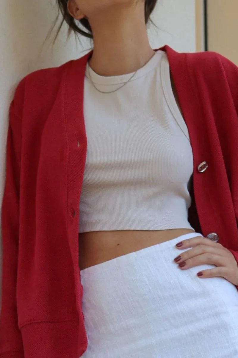 Rosie Cardigan - Strawberry - MIMHI MAISON