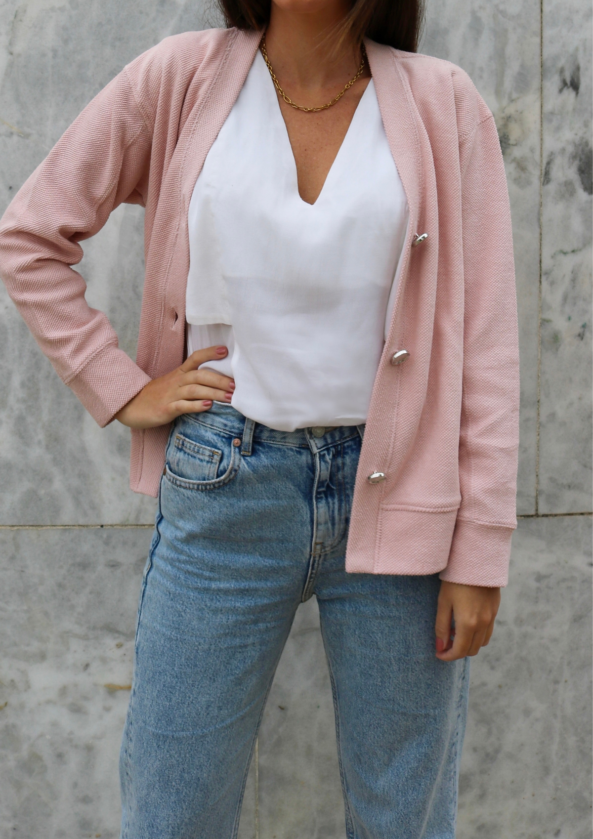 Light pink hotsell open cardigan