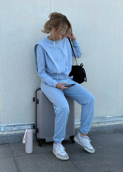 Padded Shoulder Lauper Set – Light Blue