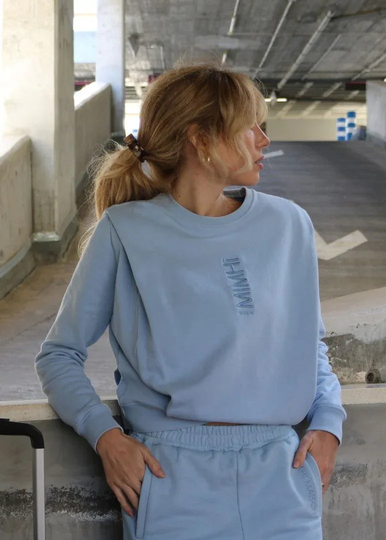 Padded Shoulder Lauper Set – Light Blue