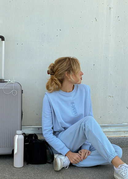 Padded Shoulder Lauper Set – Light Blue