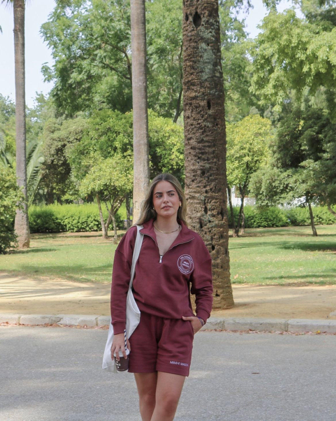 The Essential Half-Zip Sweatshirt - Burgundy