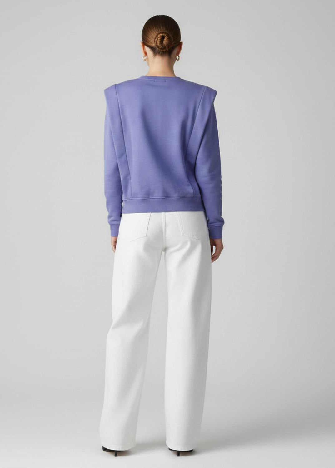 Padded Shoulder Lauper Sweatshirt – Lavender