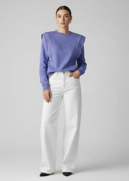 Padded Shoulder Lauper Sweatshirt – Lavender