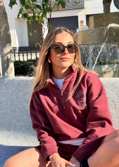 The Essential Half-Zip Set - Burgundy