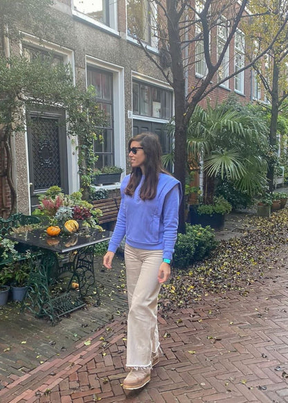 Padded Shoulder Lauper Sweatshirt – Lavender