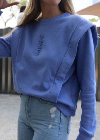 Padded Shoulder Lauper Sweatshirt – Lavender