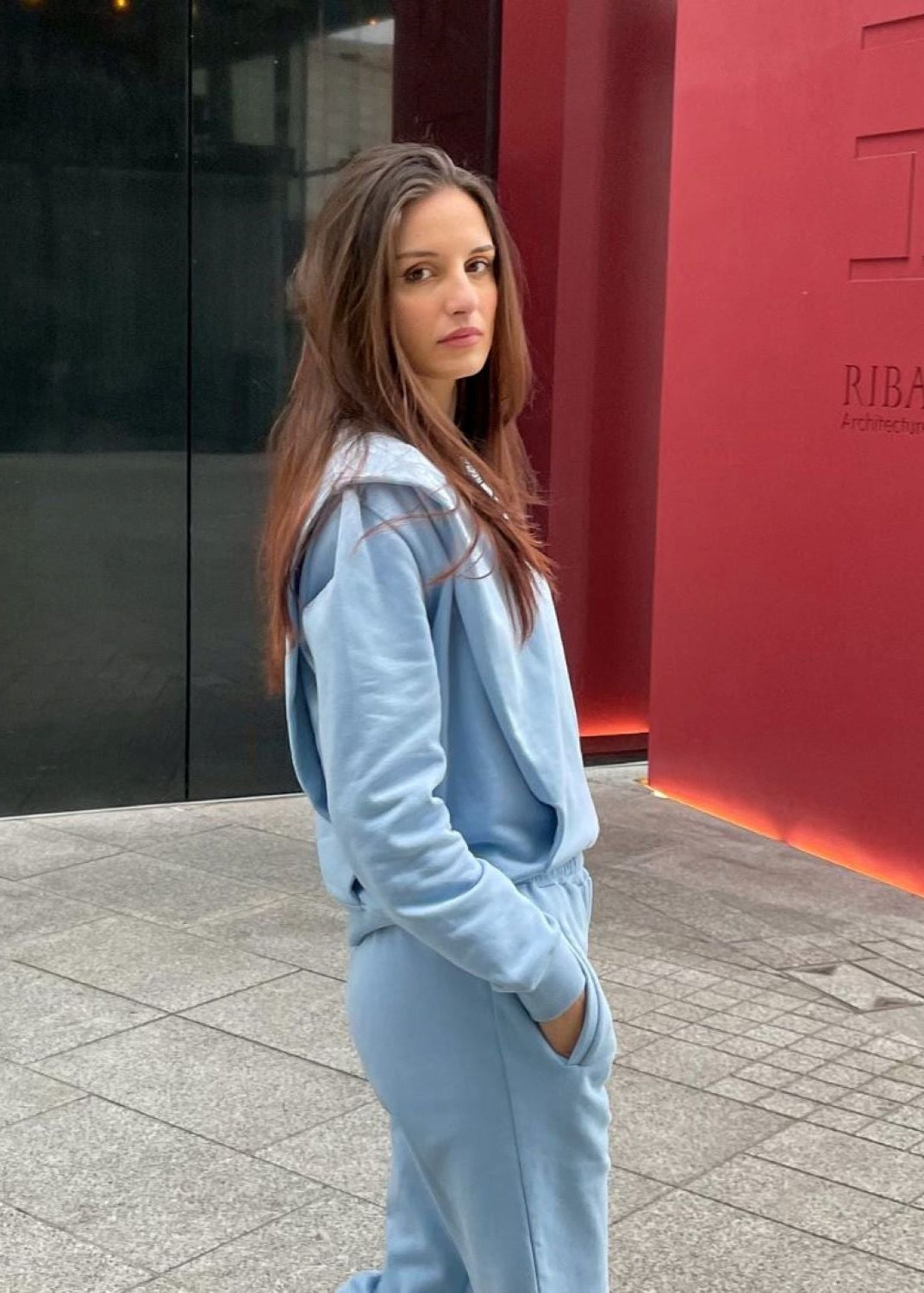 Padded Shoulder Lauper Set – Light Blue