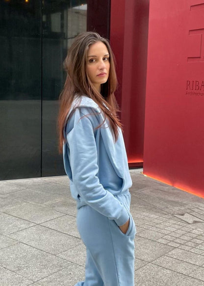 Padded Shoulder Lauper Set – Light Blue