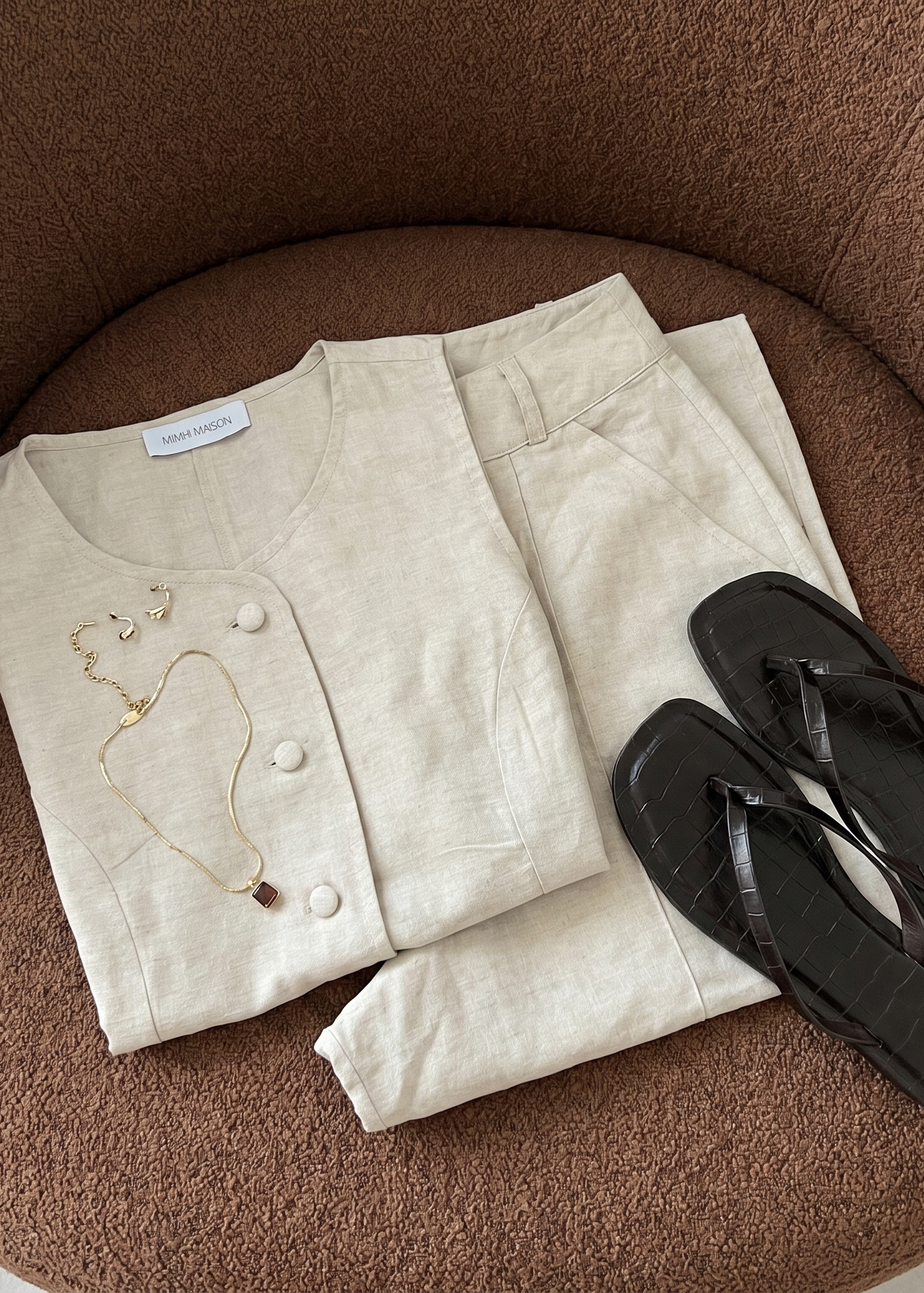 Conjunto de verano beige para mujer