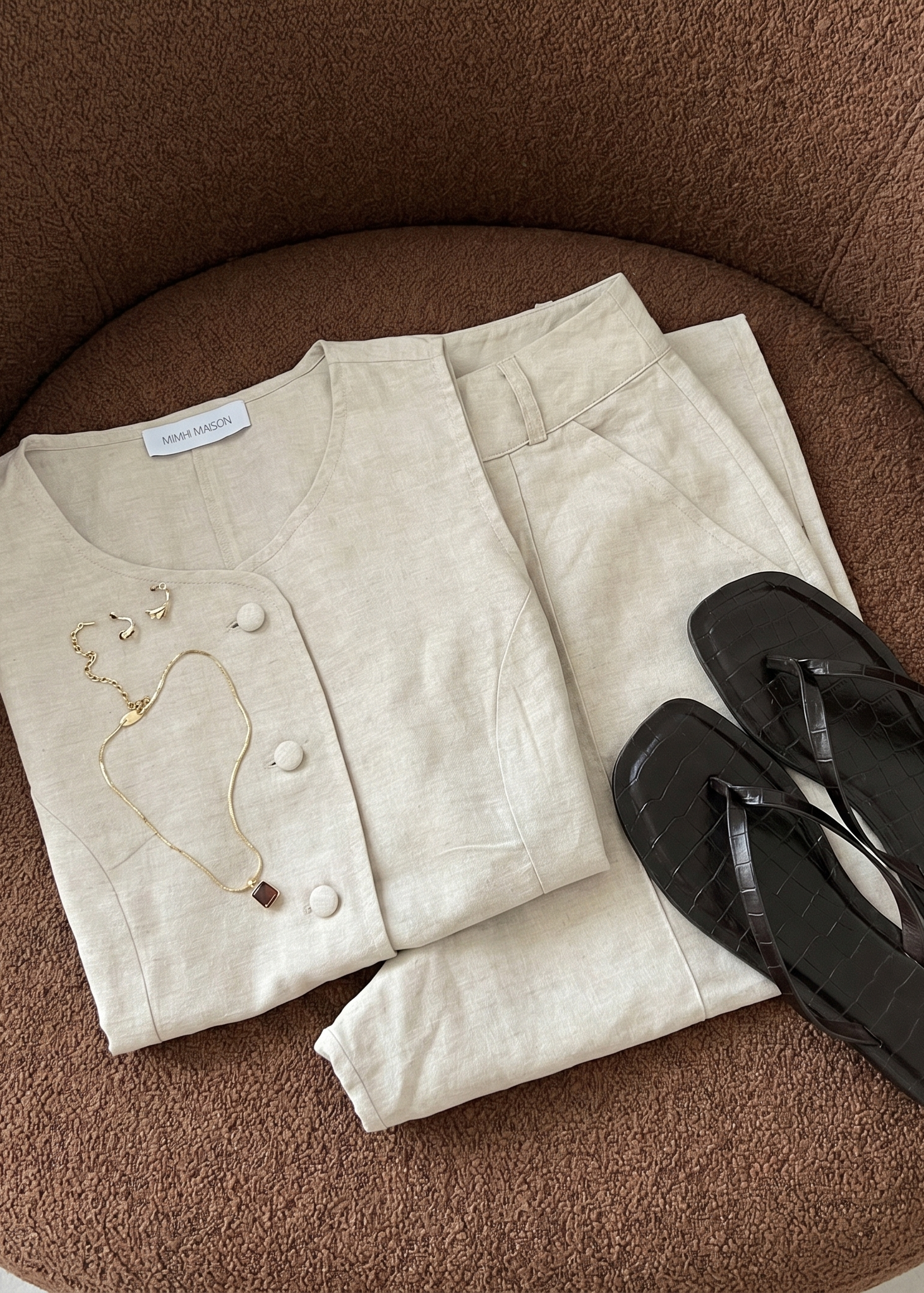 Conjunto de verano beige para mujer