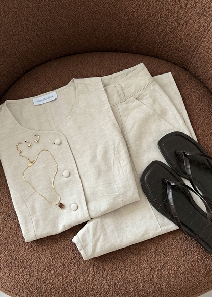 Conjunto de verano beige para mujer