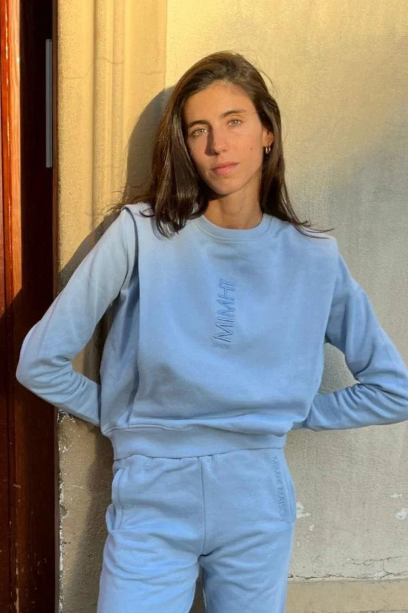 Padded Shoulder Lauper Set – Light Blue - MIMHI MAISON