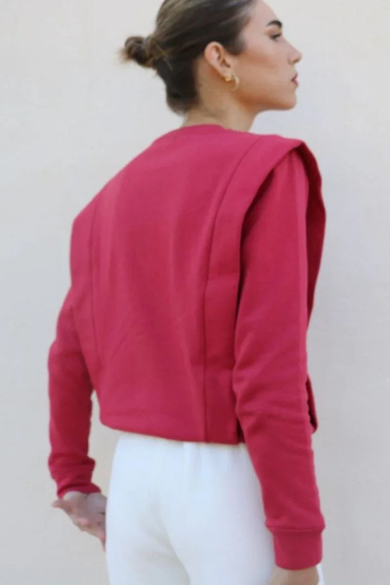Padded Shoulder Lauper Sweatshirt – Strawberry - MIMHI MAISON
