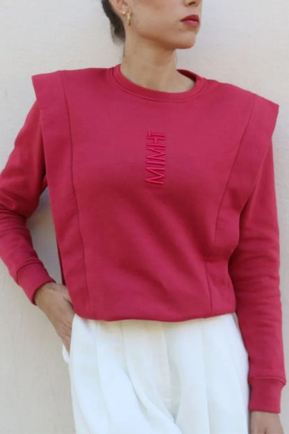 Padded Shoulder Lauper Sweatshirt – Strawberry - MIMHI MAISON