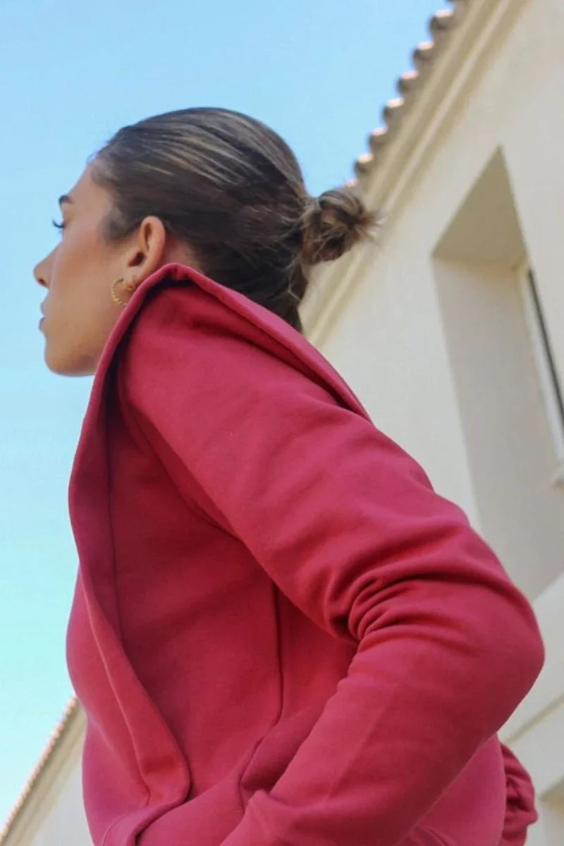 Padded Shoulder Lauper Sweatshirt – Strawberry - MIMHI MAISON