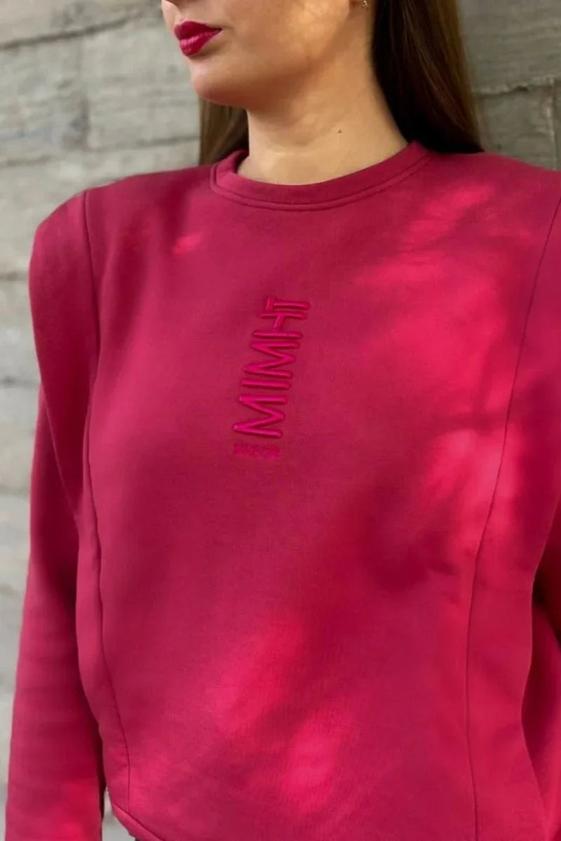 Padded Shoulder Lauper Sweatshirt – Strawberry - MIMHI MAISON