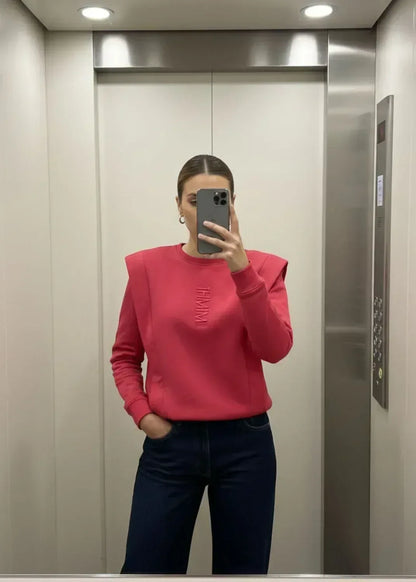 Padded Shoulder Lauper Sweatshirt – Strawberry