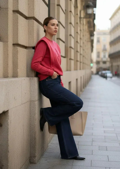 Padded Shoulder Lauper Sweatshirt – Strawberry