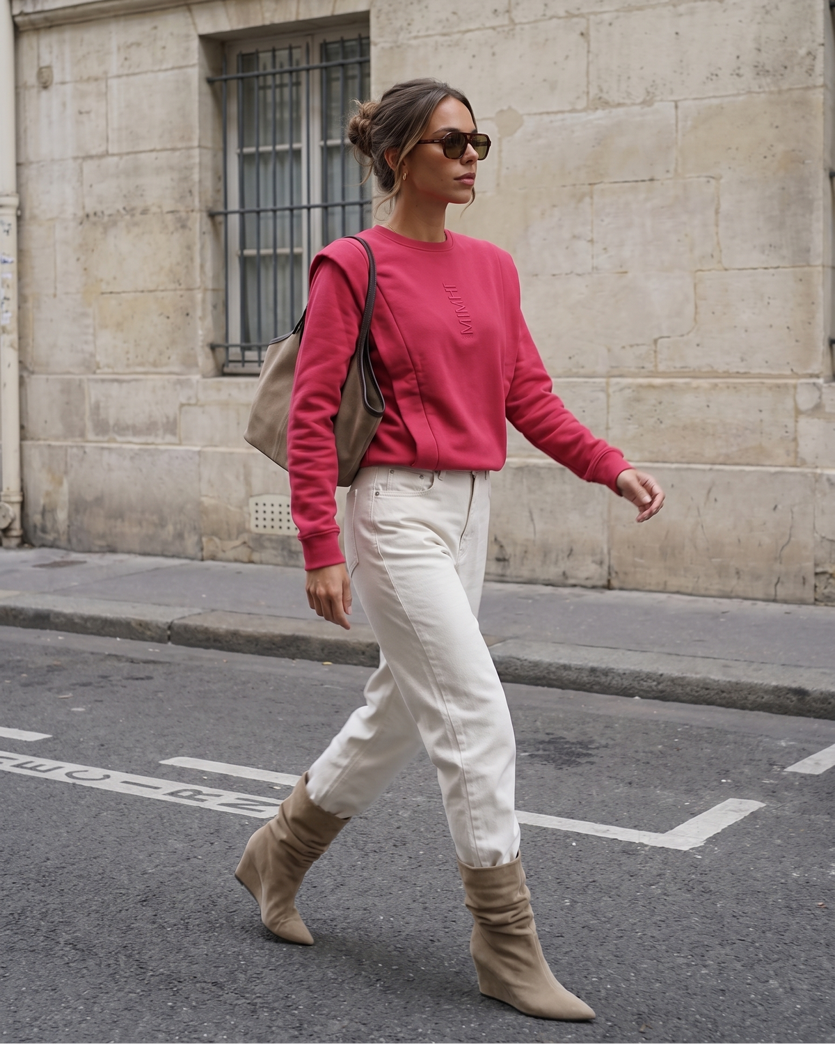 Padded Shoulder Lauper Sweatshirt – Strawberry